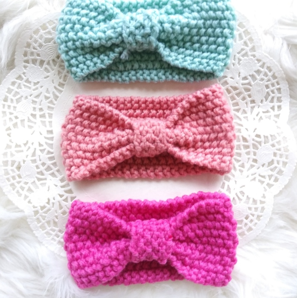 5 Crochet Turban Headband Kids Girls - Picture 2 of 3